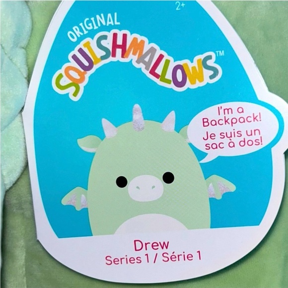 Squishmallow Drew Green Dragon Backpack. BNWT - Picture 7 of 9